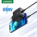 UGREEN CD216 66W PD USB Type-C EU Wall Charger Adapter For MacBook Laptops iPad iPhone 14 13 12 Galaxy S23 S22 S21 Steam Desk ETC.