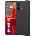 Motorola Moto G85, Slim Fit Silky And Soft Touch Finish Silicone Matte Finish TPU - Black (With Logo).
