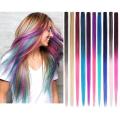 Party Highlights Colorful Clip in Synthetic Hair Extensions in Multiple Colors /Clip In Hair Extensions Synthetic Funky Streaks Party Colorful Highlight(10 Pieces). 
