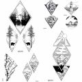 【EIEGANT Store】YURAN HOT Geometric Temporay Tattoo Stickers Body Art Forest Water Transfer Tatoos Triangle Waves Fake Tatoos.