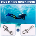 5PCS 316 Stainless Steel Swivel Eye Bolt Spring Snap Hook Single Head Hook Marine Diving D Ring Snap Hooks with Swivel. 