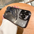 For Apple iPhone Luxury Glitter Cute Butterfly Plating Design Aesthetic Women Teen Girls Phone Cases Camera Protection Shockproof Cover (iPhone 14 pro max 14 pro iPhone 13 14 iPhone 13 pro max iPhone 11 11 Pro 12 12 pro max ) - Black. 
