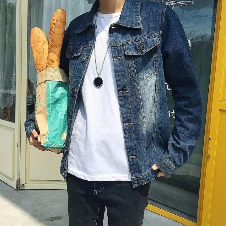Male%20Jean%20Coats%20Casual%20Slim%20Men's%20Denim%20Jacket%20White%20with%20Hole%20Ripped%20Short%20Cheap%20Price%20Stylish%20Loose%20Korea%20Low%20Cost%20Fashion%20G%20-%20Image%203