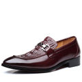 movechain Men Crocodile Grain Leather Dress Business Office Slip-on Shoes Mens Wedding Party Loafers Men's Casual Buckle Flats KEEMEEUYZO. 