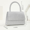 Women Fashion Evening Bag Solid Color Sequins Glittering Wrist Bag Versatile Evening Top-Handle Bag Dinner Party Wedding Bag.