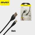 AWEI CL-29 Type-C Cable 200CM Nylon Braided USB Data Charging Cable 2M Type C Cable. 