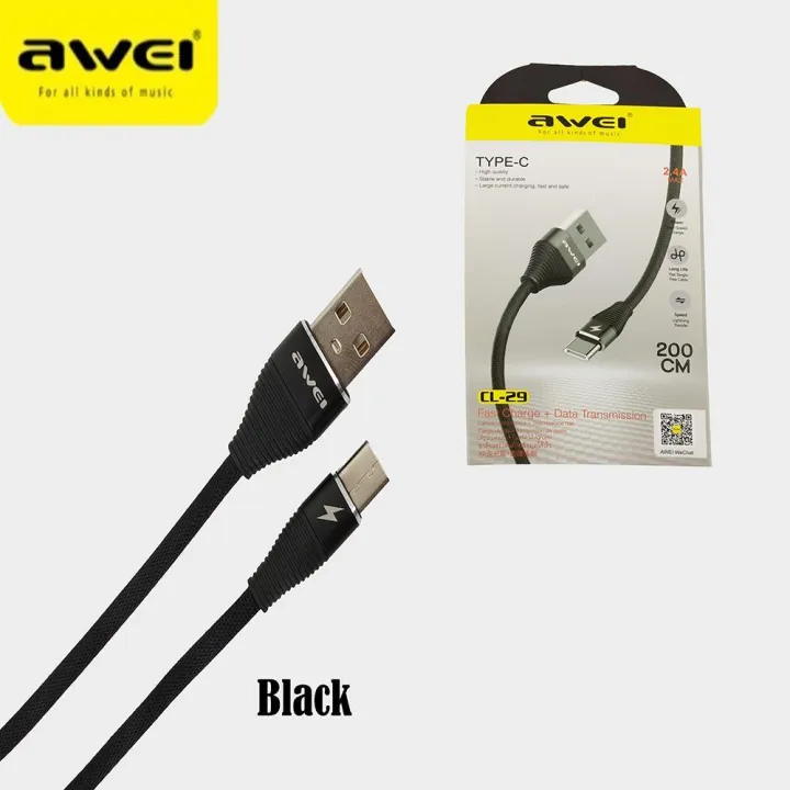 AWEI%20CL-29%20Type-C%20Cable%20200CM%20Nylon%20Braided%20USB%20Data%20Charging%20Cable%202M%20Type%20C%20Cable%20-%20Image%204