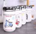 400ml Creative mug gift ceramic mirror cup with cover wonderful coffee cup. 