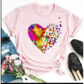 Womens Fashion Top Short Sleeve Printed T Shirt Cotton Polyester Casual Wear Stylish Girls Top.