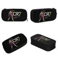 Cr7 Cristiano Ronaldo Football Signature Soccer Pencil Case Double Layer Large-capacity School Accessories Pencil Box Gift.