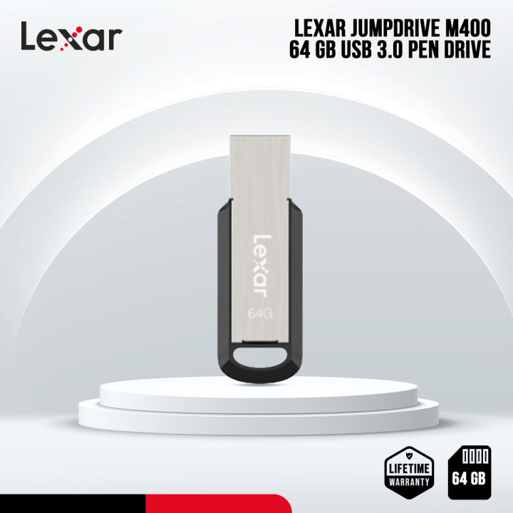 Lexar JumpDrive M400 64GB USB 3.0 Pen Drive with 256-bit AES Encryption - PC/Mac Compatible - Stylish and Durable