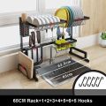 Black 65Cm Stainless Steel Storage Holders Racks Kitchen Shelf Rack - Maximize Your Kitchen Space With This Versatile Rack. 