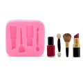 Makeup Tools Lipstick Nail Polish Chocolate Party DIY Fondant Cake Decor Mold.