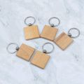 ARELENE 30Pcs Blank Square -Shaped Wooden Keychain DIY Wood Keychains Key Tags DIY Gifts. 