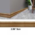 3D Foam Wall Edge Strip Stickers Self-Adhesive Waterproof Baseboard Corner Waist Line Sticker Wallpaper Border Decoration. 