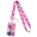 Lilo Stitch Cute Couples Lanyard For Keys Chain Credit Card Cover Pass Mobile Phone Charm Straps ID Badge Holder Key Accessories. 