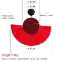 【beauty code store】Vintage Boho Red Tassel Big Drop Women Wedding Feast Statement Fringe Earrings 2019 Fashion Woman Jewelry. 
