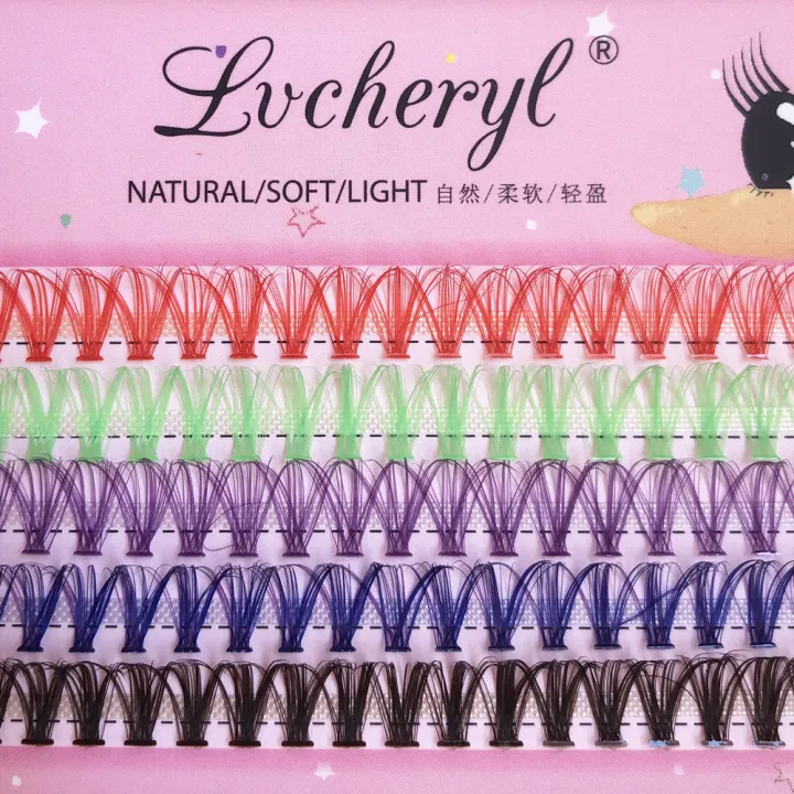 Lvcheryl%20100Pcs%20New%20Colorful%20Individual%20Lashes%20Extension%2012mm%20Natural%20Faux%20Mink%20Eyelashes%2030D%20Cluster%20Colored%20Eyelash%20Extension%20Makeup%20Tool%20-%20Image%205