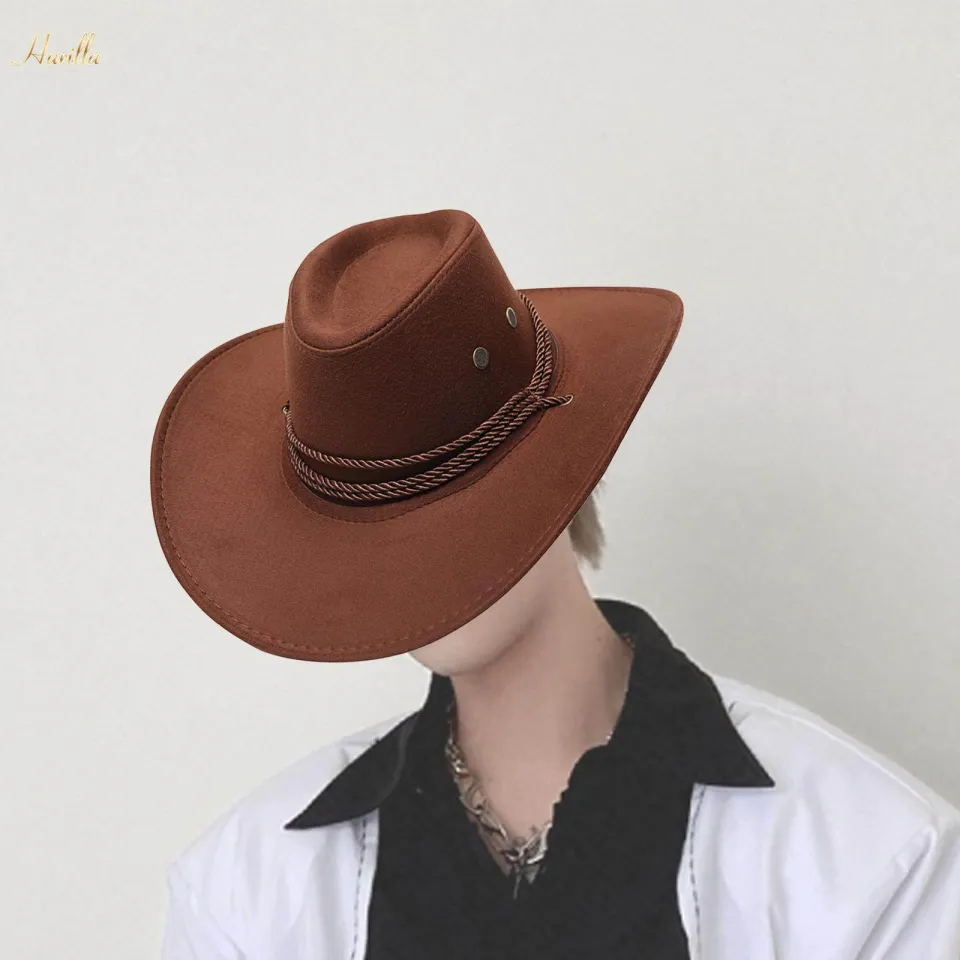 Western Cowboy Hat Big Brim Sunshade Flat Brim Cowboy Hat for
