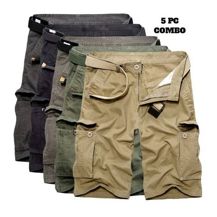 Fashionable Pack of 5 Twill Shorts for Men