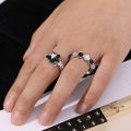 1/2Pcs Fashion Color Blocking Star Rings Imitation Opal Stone Ring Y2k Girls Women Personality Punk Ring Trendy Jewelry Gifts. 
