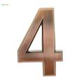 2x House Number Sign Plaque Digits Address Door Copper Plate 3D Digits Number 4. 