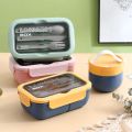 1100ML Lunch Box For Adults and Student ,3 Grids Leakproof Microwaveable Seal Bento Box With Fork Spoon and Knife. 