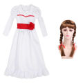 Horror Bride of Chucky Annabelle Cosplay Costume Dress Cos Wigs Conjuring Doll Mask Women Girls Evil Halloween Scary Outfits. 