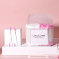 Disposable household makeup swabs, boxed with round pointed tips, double ended cleaning, flexible ear pulling cotton swabs. 