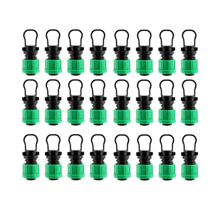 24Pcs Drip Irrigation Tubing End Cap Plug 1/2 Inch Universal End Cap Fitting for with 16mm Drip Tape Tubing Sprinkler