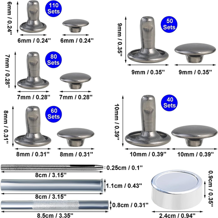 340%20Sets%20Leather%20Rivet%20Kit%20Rivets%20Leather%20Double%20Hat%20Rivets%20Apparel%20Fabric%20for%20Repairing%20Clothes%20Shoes%20Bags%20Belts%20Easy%20Install%20C%20-%20Image%203
