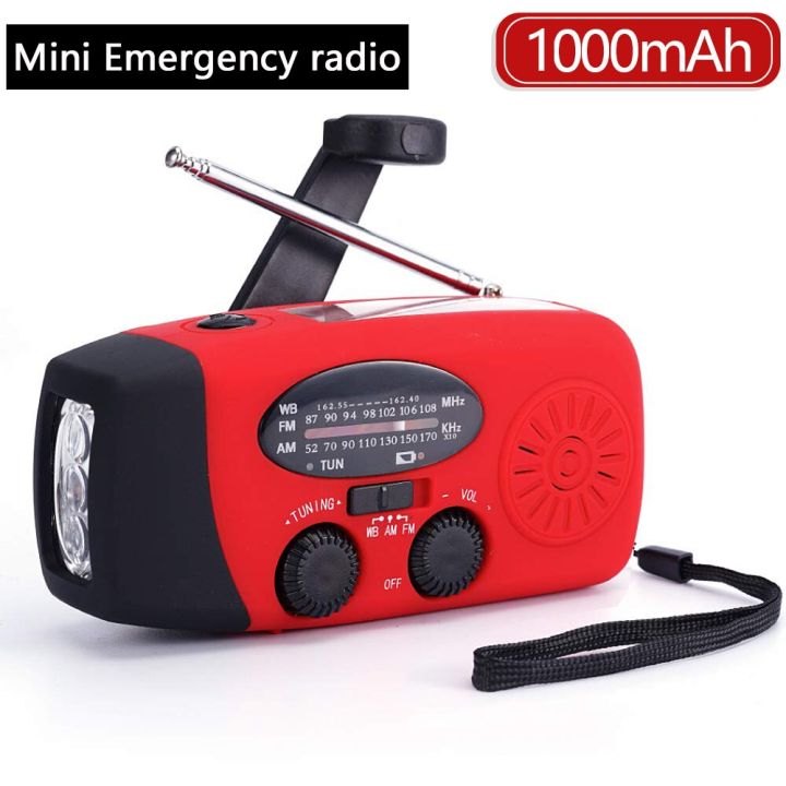 IPX5 Waterproof Auto Scan Emergency Radio Solar Hand Crank rtable AM/FM/NOAA Weather Radio with LED SOS