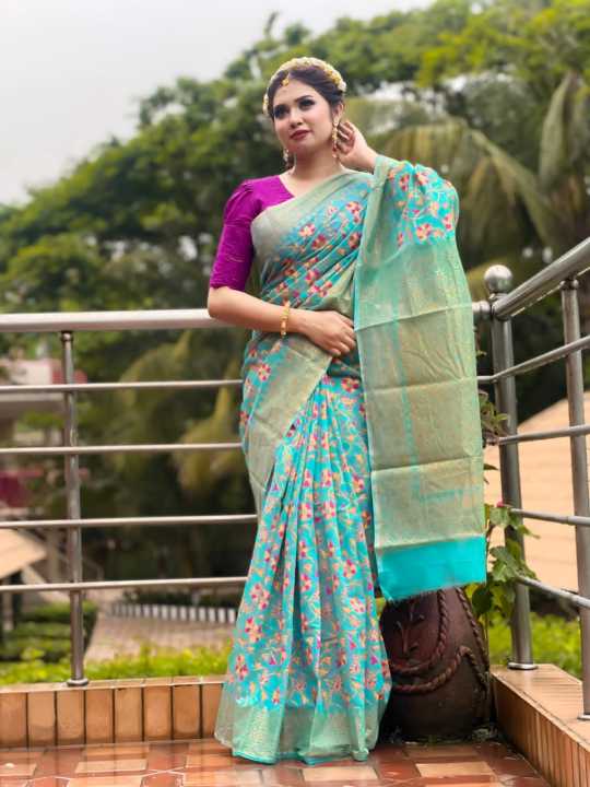 New%20Screen%20Print%20Half%20Silk%20Saree%20For%20Woman%20-%20Image%202