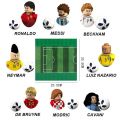 Football Players Figures Soccer Minifigures Assemble Bricks Building Blocks Toys For Kids Messi Neymar Ronaldo Lewandowski.