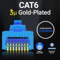 AMPCOM RJ45 Plug Cat6 Pass Through Connectors EZ to Crimp Modular Network Connector for Computer Hardware Stranded UTP Cable.
