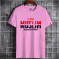 I am muslim Design Print Tshirt Men 2025 Summer New White Casual Homme Cool T Shirt.