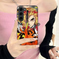 【Healer DingD】 Demon Slayer Kyojuro Rengoku Phone Case for Samsung Galaxy S23 S22 S21 S20 S10 S9 Plus FE Ultra Lite Black Phone Cover Funda.