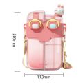780ml Cute Children Double Drinking Water Bottle Straw Portable Bottle Cartoon Student Couple Plastic Cup Gift School Kids Drink. 
