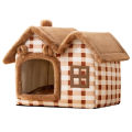 Cat House Multipurpose Warm Comfortable Closed Design Plush Dog Pet Cave Bed for Winter M (Weight: Within 5kg/11.0lb). 