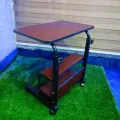 Double Layer Adjustable Reading Table (Moveable & Height Adjustable Laptop Table with 2 Shelves / Study Table / Side Table). 