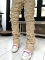 Men's Regular Fit Stacked Jeans Ripped Slim Fit Patch Distressed Destroyed Straight Denim Pants Hip Hop Streetwear Trouser Cloth. 