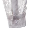 Mens Flower Patchwork Embroidery Lace Shirt 2019 Fashion Transparent Dress Shirts Mens See Trough Club Party Event Chemise.