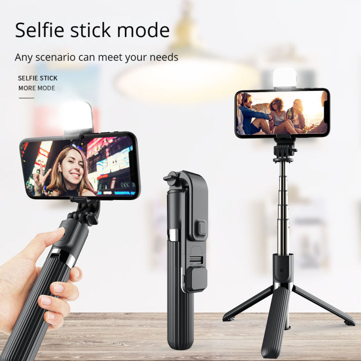 Bluetooth Selfie Stick with LED Light 3-in-1 Multi-Functional Extendable Bluetooth Selfie Stick Tripod (Bluetooth Remote Included)