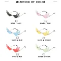 Luxury Fashion Fire Flame Sunglasses Women Rimless Wave Sun Glasses Metal Shades For Vintage Women Mirror Eyewear UV400. 