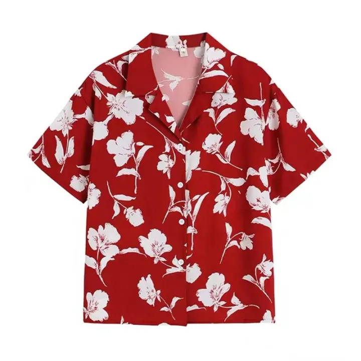 Men%20Clothing%20Blouse%20Summer%20New%20Flower%20Print%20Vintage%20Short%20Sleeve%20Hawaiian%20Shirt%20Fast%20Drying%20Casual%20Beach%20Shirts%20Tops%20Red%20Unisex%20-%20Image%202