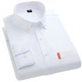 Casual men shirt long sleeve white Solid Color Pocket Male Social Formal Men Shirt Long Sleeve Slim Fit Cotton Button Up Shirt. 