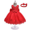 Foreign trade wholesale new girls long skirt bow lace dress middle and big kids evening dress kids dress.