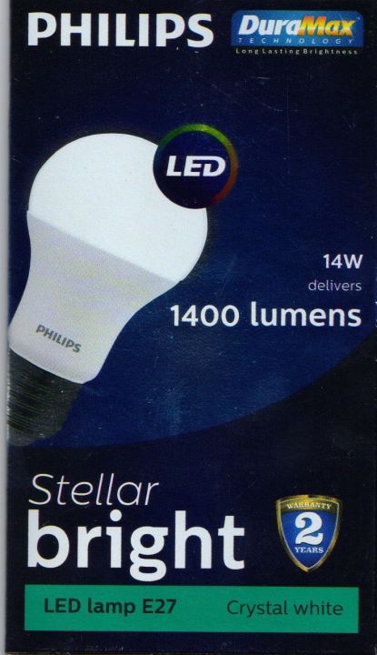 Philips Stellar Bright 14W 1400lm E27(Thread Type) 6500K A60 Cool Day ...
