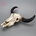 Resin Fake Cow Skull Horn Wall Hanging Ornament Crafts Bar Restaurant Decoration. 