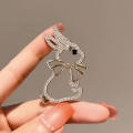 Trendy Fashionable Rabbit Bunny Brooch for Women Hijab Pin Stone - Cute Brooch Hijab Safety Pin for Girls Simple Stylish - Hizab Safety Pin for Girls and Women - Hijab Pin for Women. 